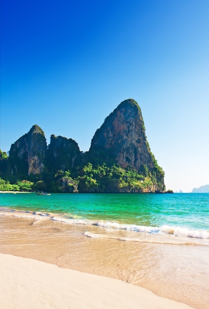 Railay beach in Krabi Thailand. Asia