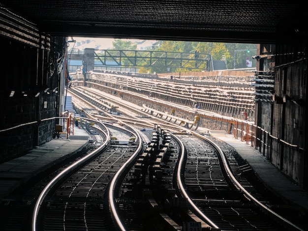 Photo railroad in city