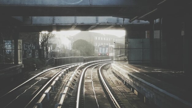 Railroad tracks against sky