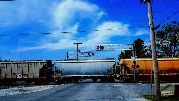 Railroad tracks against sky