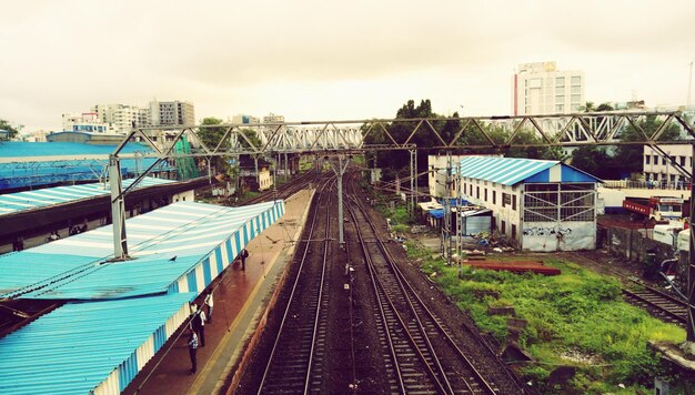 Railroad tracks against sky