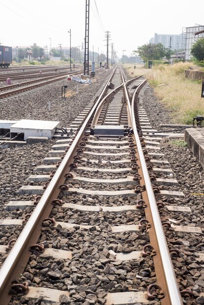 Railroad tracks against sky