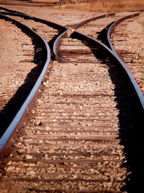 Railroad tracks at the Heritage Center in Limon, Colorado.