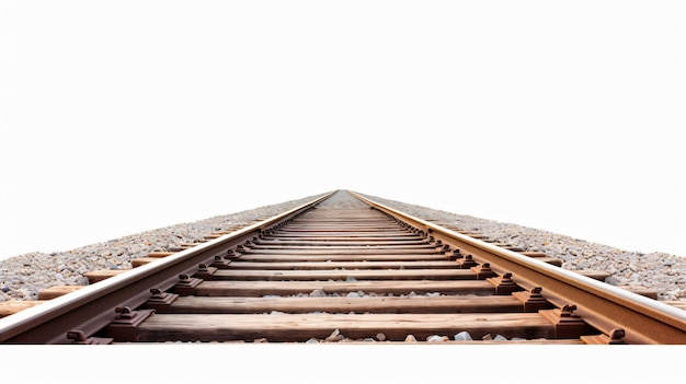 Railroad tracks isolated on white background