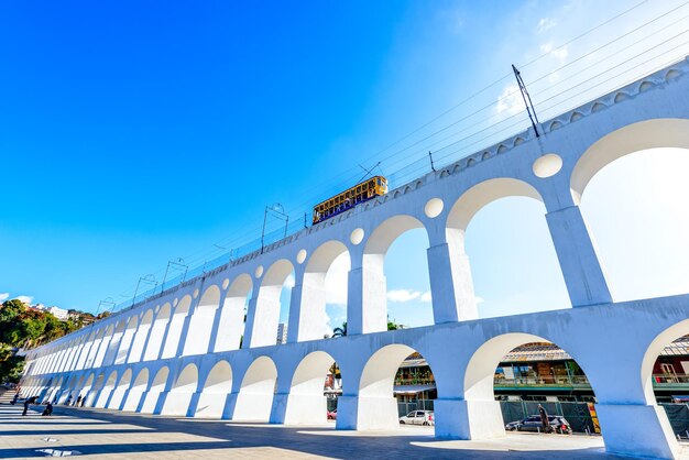 Railway in blue sky