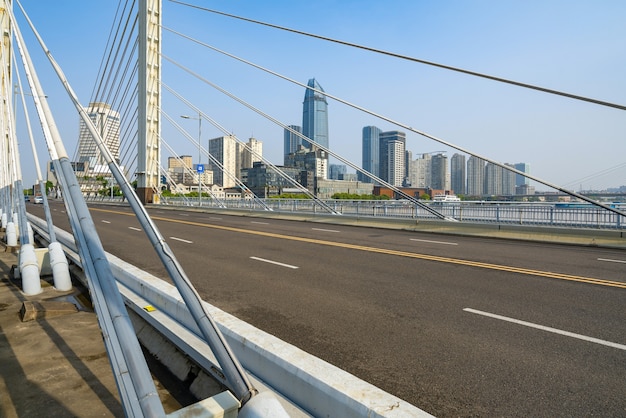 Railway bridge and highway in Ningbo, China