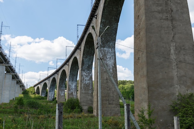 Railway bridges railway viaduct in krasnoufimsk sverdlovsk region russia