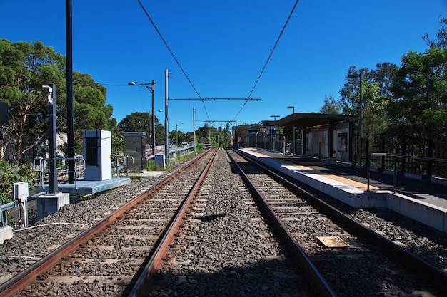 The railway in darling harbour in Sydney