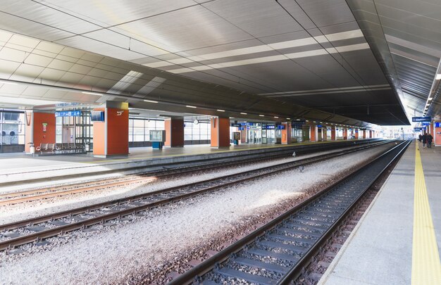 Railway platform in poland. Travel 