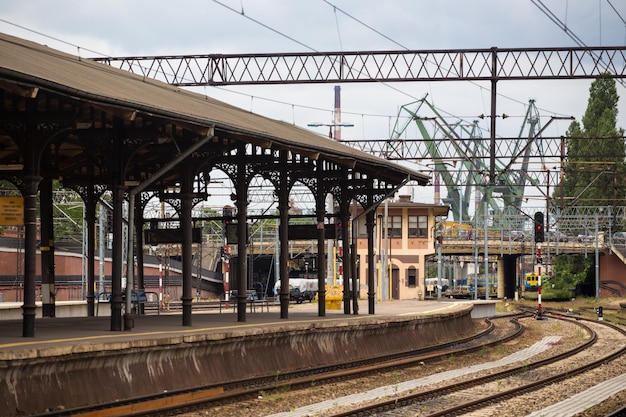 Photo railway station tracks