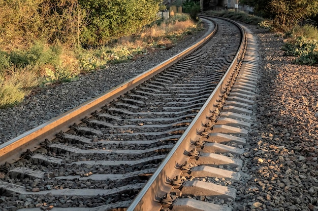 コンクリートまくらぎ上の鉄道線路