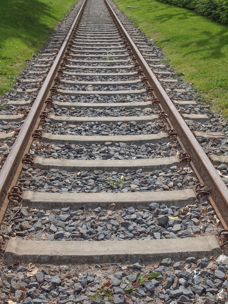 rails and close-up train rail, gleise, in germany Stock Photo - Alamy