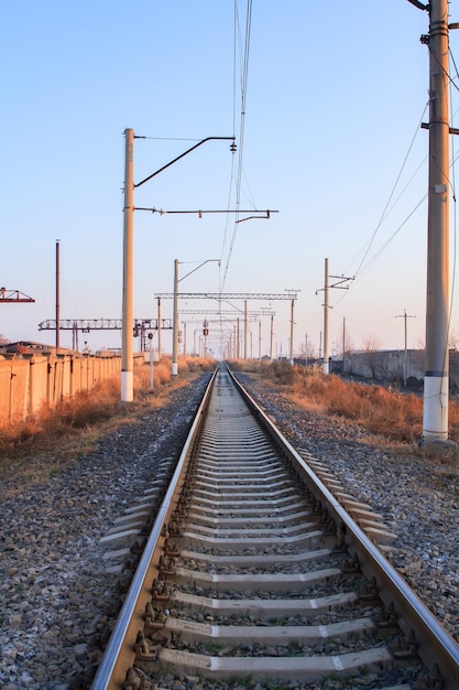 Railway tracks stretching into the distance