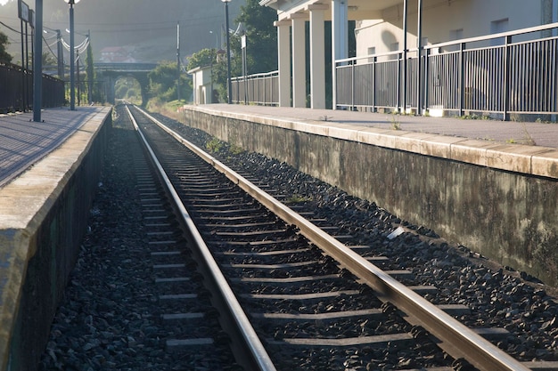 Railway Train Station Platform, Galicia, Spain