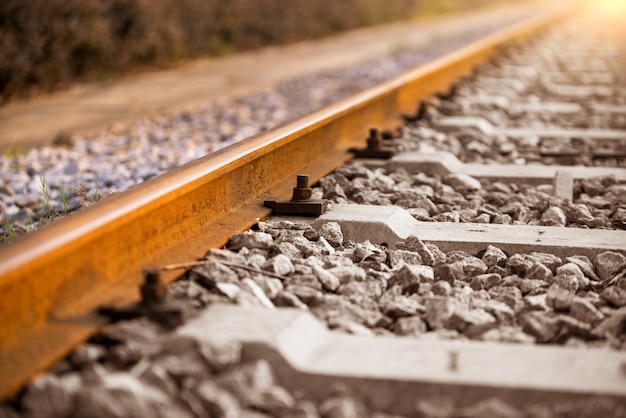 Railway with sunlight.