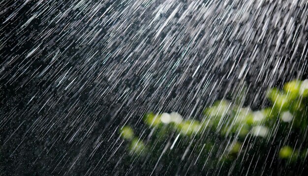 Photo rain on a black background