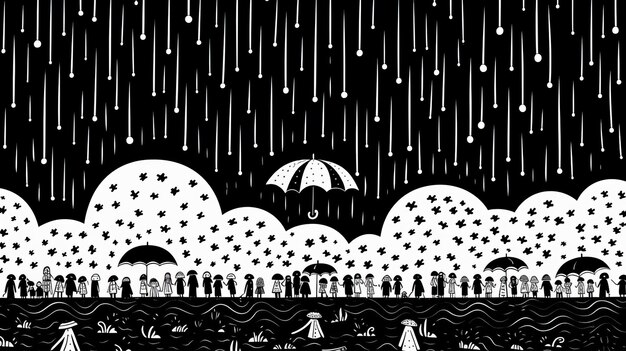 Photo rain cloud black line drawing children39s coloring book style