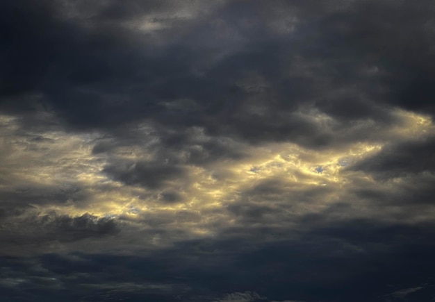 The rain clouds that were formed causing a thunderstorm