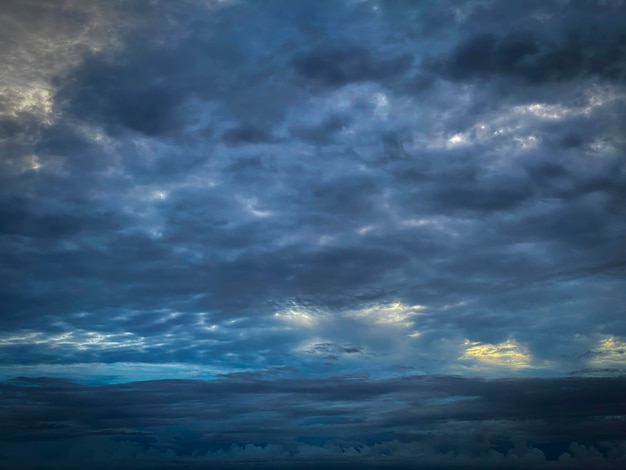 The rain clouds that were formed causing a thunderstorm