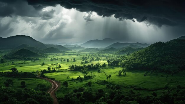 雨 暗い雲 モンスーン