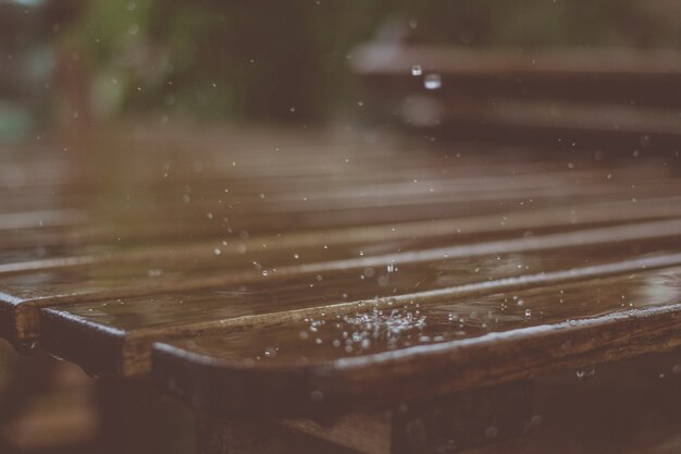 Photo rain drop table wood