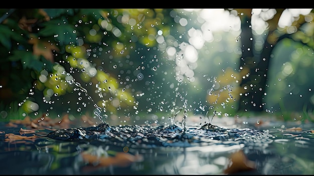 Rain droplet effect Generative AI