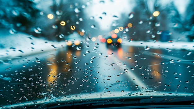 rain drops on car window