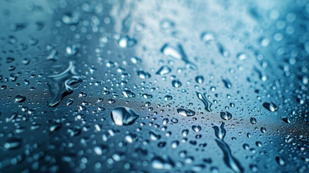 Rain Drops on the Glass of a Car