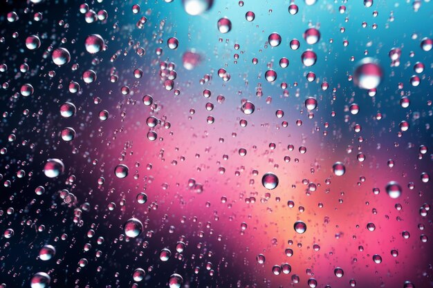 Rain drops on the glass colorful