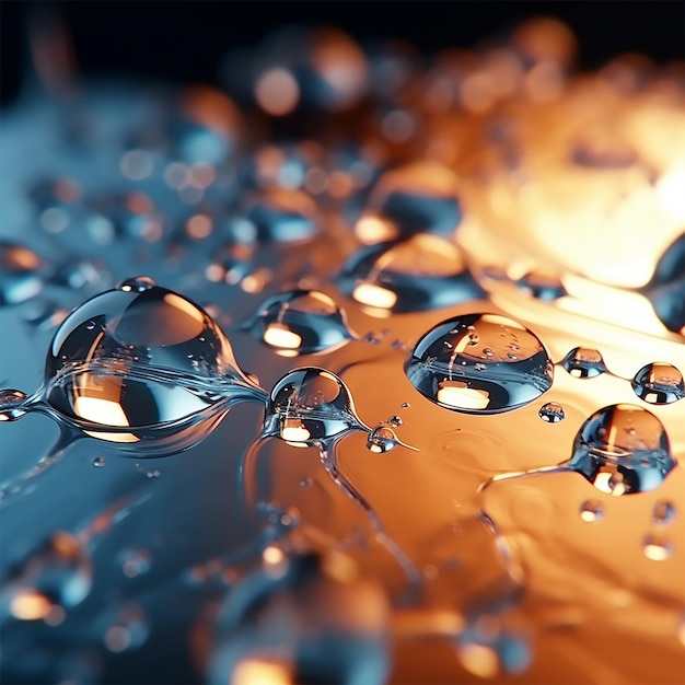 Rain drops on a glass with dark background generated by AI