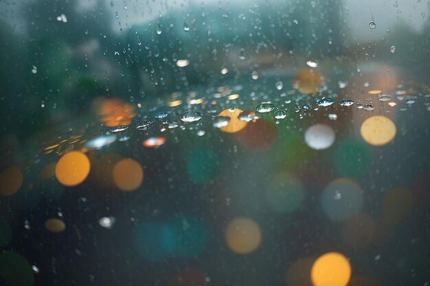 写真 雨が窓に落ちる