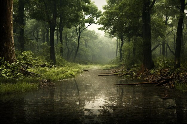 Foto effetto della pioggia sullo sfondo naturale