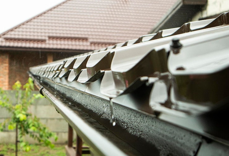 金属屋根に降る雨