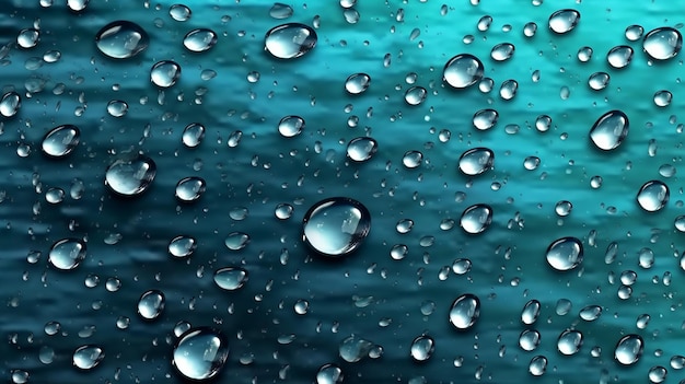 Rain falling water drops and puddle ripples on transparent background Generative AI