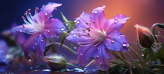 rain flowers for your desktop in the style of light violet and light bronze