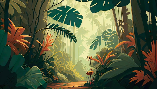 Photo a rain forest scene