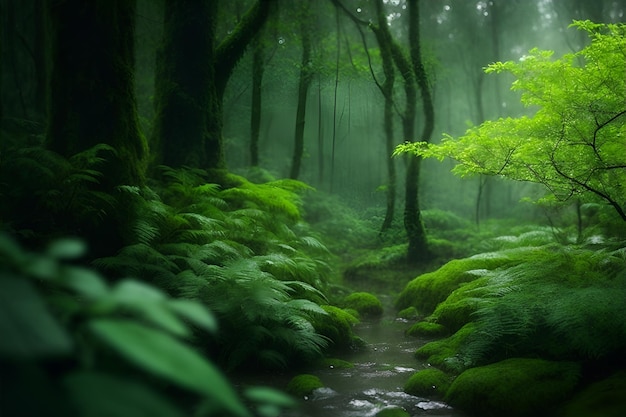 森の中の雨