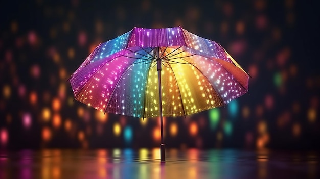 Rain_on_rainbow_umbrella_on_a_dark_abstract_backgrou