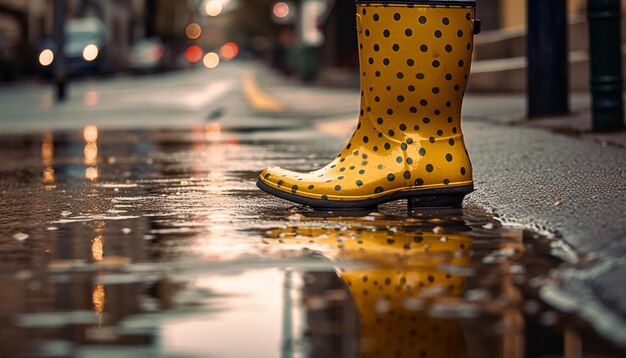 写真 雨が降る 靴が降る