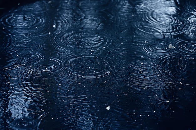 rain puddle circles, aqua abstract background, texture autumn water