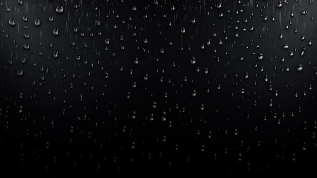 Photo rain water drops on a black background