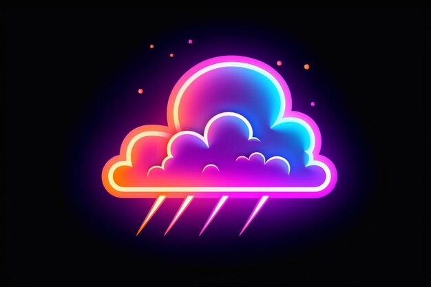 Rain weather forecast with neon effect Wet