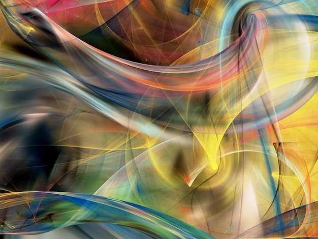 Photo rainbow abstract fractal background 3d rendering illustration