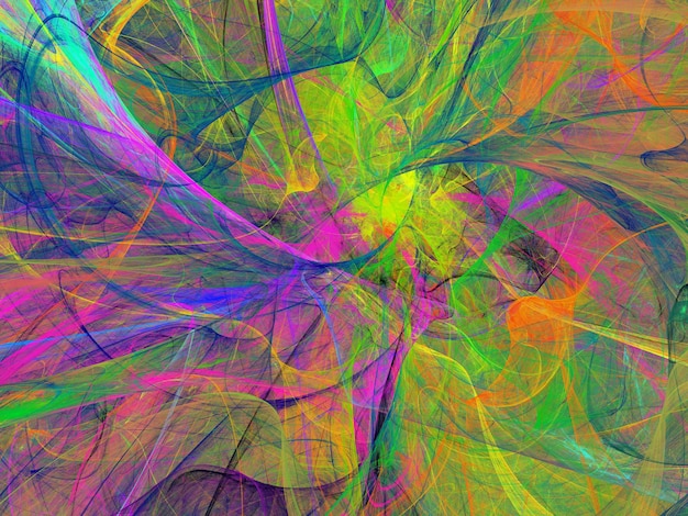 rainbow abstract fractal background 3d rendering illustration