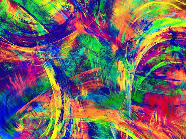 радуга абстрактный фрактальный фон 3D рендеринг иллюстрация