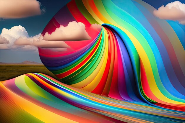 Photo rainbow abstract generative ai design illustration