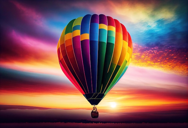 Rainbow air balloon Generative Ai