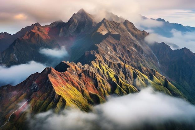 Rainbow Amidst The Peaks Of An Alpine Range Wallpaper