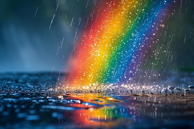 Rainbow appearing after a rainstorm