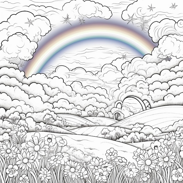 Foto un disegno di sfondo arcobaleno